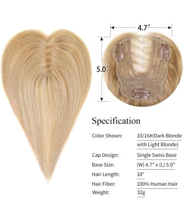 10 Inch Blonde Human Hair Toppers for Thinning Hair - Clip in Cold Blonde (10/16#) - Women's Real Hair Solutions - Buy Online on GoSupps.com
