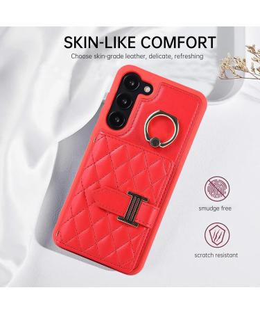  VQWQ For Xiaomi Redmi Note 12 4G Wallet Case Solid Color Metal Closure Lanyard Card Holder Slots Back Cash Pocket Kickstand Bumper Multifunction Cover for Xiaomi Redmi Note 12 4G ZY Red - Buy Online on GoSupps.com