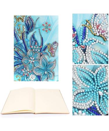 5D DIY Diamond Painting Notebook - Blue Flower | A5 Blank Book for Mosaic Art and Drawing - Buy Online on GoSupps.com