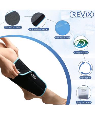 REVIX XL Shin Splint Ice Pack - Reusable Gel Cold Pack for Calf and Elbow Pain Relief - Leg Cold Therapy Compression Sleeve - X-Large 1.0 - Buy Online on GoSupps.com