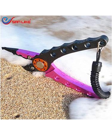 San Like 7-Inch Fishing Pliers | Aluminum Braid Cutters | Hook Remover | Saltwater Fishing Gear | Corrosion Resistant Tools | Split Ring Pliers | Fish Holder with Sheath and Lanyard - A-Pink - Buy Online on GoSupps.com