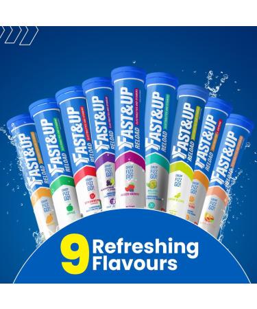 Fast&Up Reload Orange + Caffeine - Instant Electrolytes & Hydration - 80 Effervescent Tablets (4 x 20) - Saver Multipack Orange + Caffeine 20 count (Pack of 4) - Buy Online on GoSupps.com