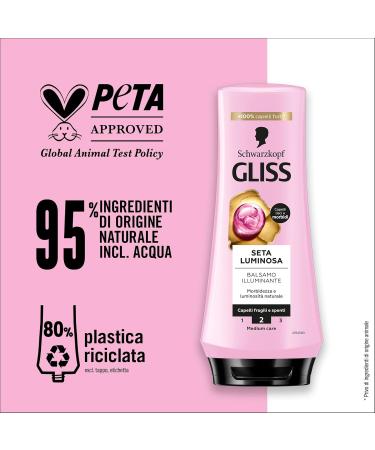  Gliss Schwarzkopf Gliss Soie Lumineuse Brightening Conditioner 6 Packs of 200 ml Restructuring and Protecting Conditioner with Ceramic and Silk Products for Brittle and Dull Hair - Buy Online on GoSupps.com