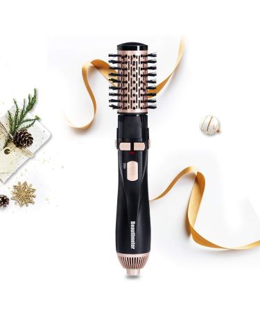 BEAUTIMETER 1200W Hot Air Spin Brush Kit, 3 in 1 Hair Dryer and Styler, Negative Ionic Hair Care, Black & Gold