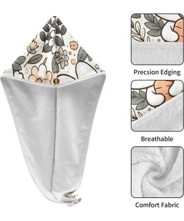 Super Absorbent Rabbit Carrot Hair Towel 2 Pack - Quick Dry Hair Turbans with Button Twisty Wrap for Women & Girls - International Shipping Available - Buy Online on GoSupps.com