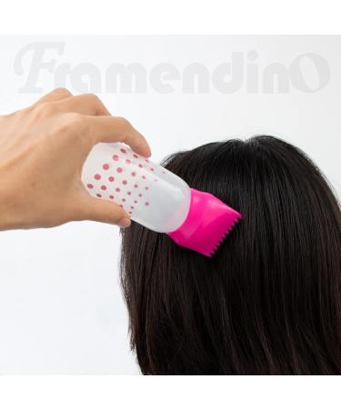 Framendino 3-Pack Root Comb Applicator Bottle Set - Colorful Plastic Squeeze Bottles for Hair Dye - 6 oz Capacity - Ideal for Home Salon Use - Buy Online on GoSupps.com