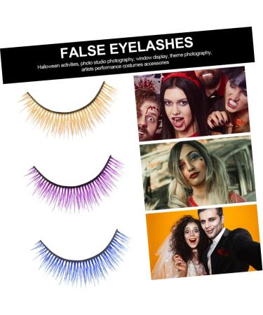 minkissy 3 Pairs 3d False Eyelashes Halloween Party Eyelashes Soft Eyelashes Dramatic Eyelashes Dollsthetic Lashes Faux Lashes Fake Eyelashes Synthetic Silk Fiber Three-dimensional - Buy Online on GoSupps.com