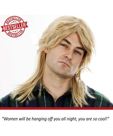 ALLAURA - Garth Wig Mens Mullet Blonde 80s Costume - Joe Dirt Style Dark Blonde Wig - Buy Online on GoSupps.com