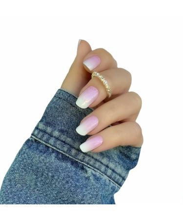 Zaubern gel4Home nail foils 16 pieces nail wraps (baby boomer pink glitter)