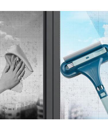 Mesh Screen Cleaner 2in1 Window Cleaning Brush Glass Cleaning Wet Dry Double Sided Extendable Mesh Cleaner Char Container (B One Size) B One Size - Buy Online on GoSupps.com