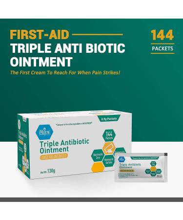 MED PRIDE Triple Antibiotic Ointment 144 Packets - First Aid Antibiotic Cream with Pain Relief for Burns, Scrapes, Cuts - Travel-Size Wound Care Ointment - Buy Online on GoSupps.com