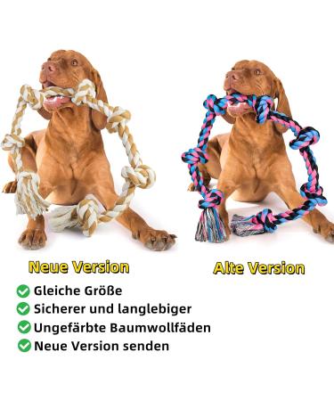 Extra Large Dog Toy Rope for Aggressive Chewers | 127cm Tough 7 Knot Indestructible Cotton Tug Toy for Large & Medium Breeds - Buy Online on GoSupps.com