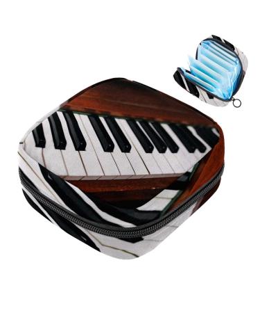 Women bands storage bag menstrual cup pocket girl travel big capacity make-up ladies bandage organizer retro piano key color 9