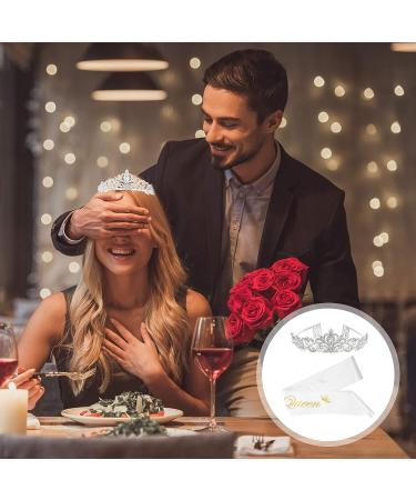 TOYANDONA Prom Queen Sash and Tiara Set - Rhinestone Crystal Crown for Birthday, Wedding, Graduation Party - Buy Online on GoSupps.com