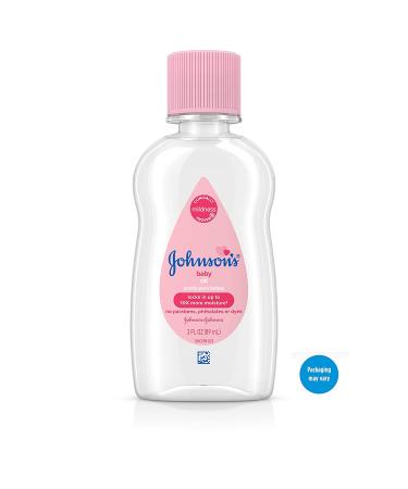 Johnson's Baby Oil 3 fl. oz - Hypoallergenic & Original Mineral Oil for Moisture Protection - Buy Online on GoSupps.com