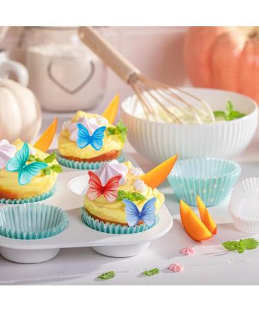 48Pcs Edible Wafer Paper Butterflies Cupcake Topper Cake Decorations Mix Edible Rice Paper Paper Cake Dessert Toppers Party Cake Decorations for Birthday Party Baby Shower Wedding Mix a - Buy Online on GoSupps.com