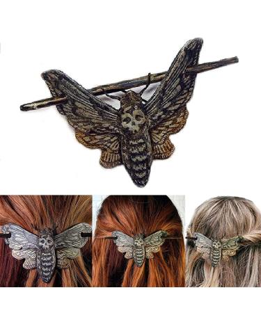 Hair Sticks Skull Hair Pin - Faux Bone Death Moth Clip for Long Hair Accessories | Halloween Hair Jewelry Gifts - Buy Online on GoSupps.com
