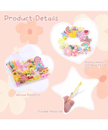 Colorful 56-Piece Hair Clips Set for Girls - Rainbow Sweets & Flower Designs | Perfect Hair Jewelry for Toddlers & Teens - Buy Online on GoSupps.com