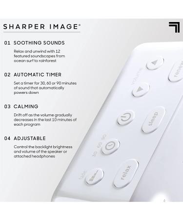 SHARPER IMAGE Ultimate Sleep White Noise Machine | Relaxing Music & Nature Sounds | Stress & Anxiety Relief | USB Cord | Holiday Gift - Buy Online on GoSupps.com
