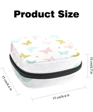 Portable Menstrual Cup & Pad Holder Bag | Butterfly Print Pattern | Feminine Product Pouch for Period Kit | Color 14 - Buy Online on GoSupps.com
