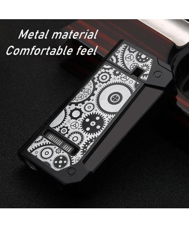 Metal Butane Lighter Side Press Windproof Direct Flame Butane Gas can Adjust The Flame Size Suitable for Indoor and Outdoor Men's Gift(Multi-Colored) - Buy Online on GoSupps.com