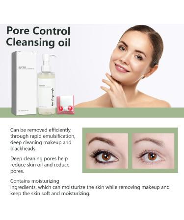 Heartleaf Pore Control Cleansing Oil Oil Cleanser for Face Calming Skin Refreshing Daily Makeup Blackheads Removal Facial Cleanser Oil for All Skin Types with Cotton Pad(100ml) - Buy Online on GoSupps.com
