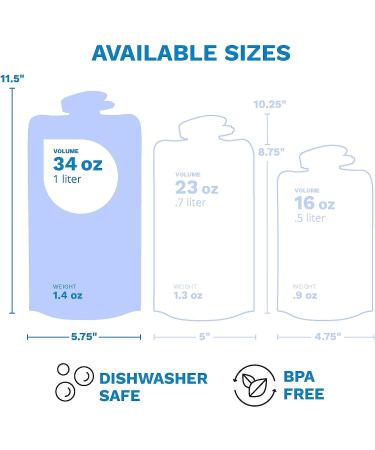 Vapur Solid Flexible Water Bottle with Carabiner - 1L (33 oz) Night Blue - Buy Online on GoSupps.com