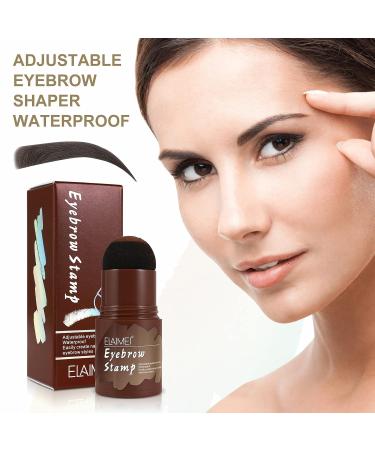 Eyebrow Stamp Shaping Kit - Medium Brown | 10 Reusable Stencils & Eyebrow Powder | Perfect for Flawless Brows - International Shipping Available - Buy Online on GoSupps.com