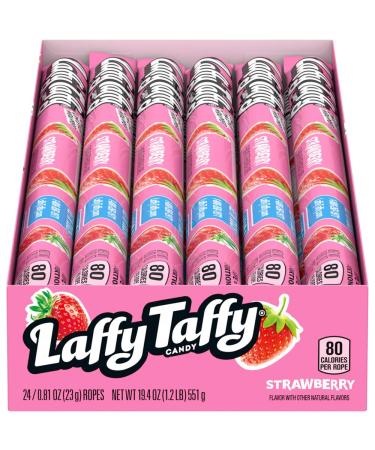 Laffy Taffy Rope, Strawberry, 0.81 Ounce (Pack of 24) Strawberry 24ct