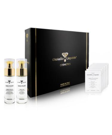 Regenerating Gift Set (B01) - Face Cream with Colloidal Gold X50 anti-aging + Face Serum with PVP K30 0r Colloidal - Diplomas birthday Christmas gift - Gioiello Liquido