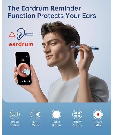 Ultimate Ear Wax Removal Tool Camera - HD 1296P 6 LED Lights & 10 Ear Picks - Compatible with iOS & Android - Navy Blue & Pale Blue - Buy Online on GoSupps.com