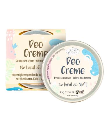Badefee BadeFee Natural & Soft Vegan Deodorant Cream (50 ml) - Aluminium Free/with Shea Butter Coconut Oil and Almond Oil - Gentle Care and 24 Hour Protection against Sweat Odors for