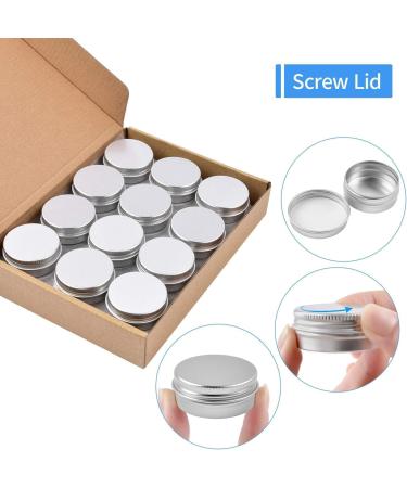 Aluminium Tin Cans 24 Pieces 15ml/0.5oz Metal Round Tins with Screw Lids Small Empty Storage Containers for Lip Balm Lotion Cream Mini Candles Cosmetics - Buy Online on GoSupps.com