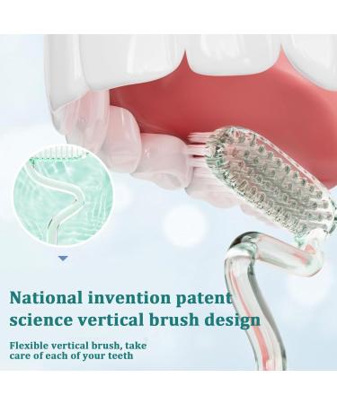 S-Shaped Toothbrush for Adults - Soft Bristle Manual Replacement for Healthy Gums & Teeth | Vertical Scientific Design - Green - Buy Online on GoSupps.com