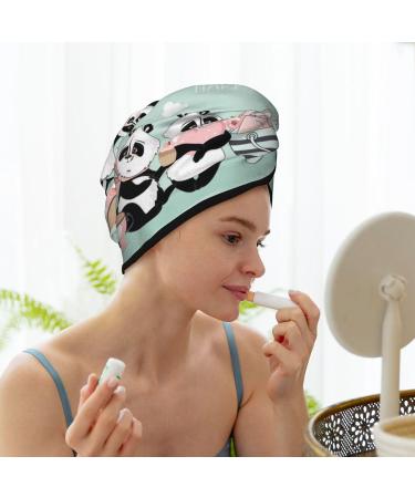 Shop Cute Panda Microfiber Hair Towel - Super Absorbent Coral Velvet Wrap for Long Curly & Thick Hair - Quick Dry & Soft for Women - Buy Online on GoSupps.com