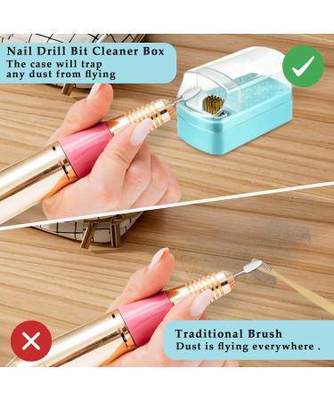 Andibro 2 In 1 Nail Drill Bits Holder 30 Holes Dustproof Nail Bits Organizer Nail Drill Bits Cleaning Brush Case Dustproof Nail Art Drill Bits Stand Display Storage Box Cleaner Manicure Tool (Blue) - Buy Online on GoSupps.com