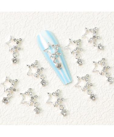 WOKOTO 30 Pcs Silver Dangle Stars Nail Charms for Nail Art - 3D Stars Charms for Acrylic Nails - Nail Rhinestones and Charms for Women - Nail Designs Gems Kit - Buy Online on GoSupps.com