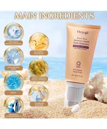HANGGON Black Rice Moisture Airyfit Daily Sunscreen 50 g mineral sunscreen SPF 50+ moisturizing sunscreen nongreasy strong UVAUVB protection for all skin types Style3 - Buy Online on GoSupps.com