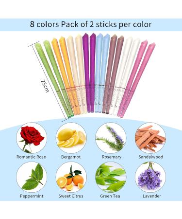 16 Piece Beeswax Ear Candles Set - Ear Wax Removal 8 Fragrances Perfect for Ear Aroma Therapy - Buy Online on GoSupps.com