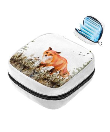 GIAPB Sanitary Napkin Storage Bag Period Bag Tampon Bag Makeup Bag Pad Pouch Animal Fox Color826