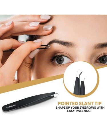 Utopia Care Professional Stainless Steel Tweezers Set - 4-Piece Precision Set for Ingrown Hair, Facial Hair, Splinter, Blackhead, Tick Remover (Black) - Buy Online on GoSupps.com