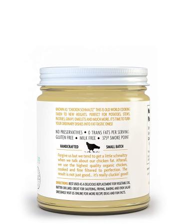 Fatworks Organic Chicken Fat - Premium USDA Certified Cooking Oil for Frying and Baking, Whole30, Keto, Paleo Approved - 7.5 oz - Buy Online on GoSupps.com
