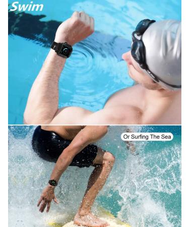 Waterproof Silicone Apple Watch Band Case - 44mm Series 4/5/6/SE | Drop & Shockproof Black iWatch Cover - Buy Online on GoSupps.com
