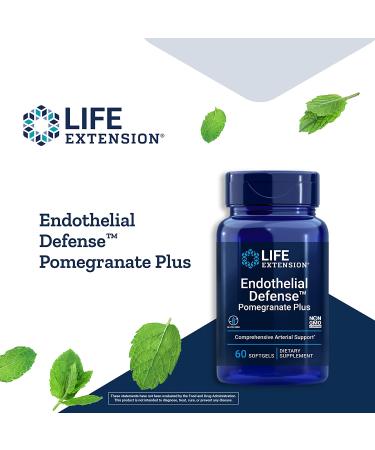 Life Extension Endothelial Defense Pomegranate Plus - 60 Softgels for Heart Health - Buy Online on GoSupps.com