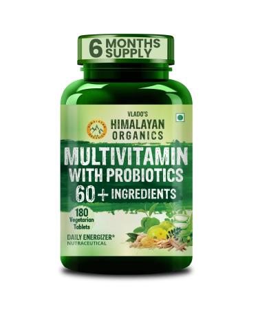 Himalayan Organics Organics Multivitamin with Probiotics - 45 Ingredients for Men and Women with Vitamin C D E B3 B12 Zinc Giloy and Biotin (180 Tablets)