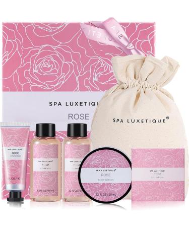 Bath Gifts Set for Women - Spa Luxetique 6pcs Rose Travel Gift Box Relaxing Home Spa Kit Includes Bubble Bath Body Lotion Shower Gel Bar Soap Hand Cream Travel Bag. Mothers Day Birthday & Christmas Gifts Idea for Her - Buy Online on GoSupps.com