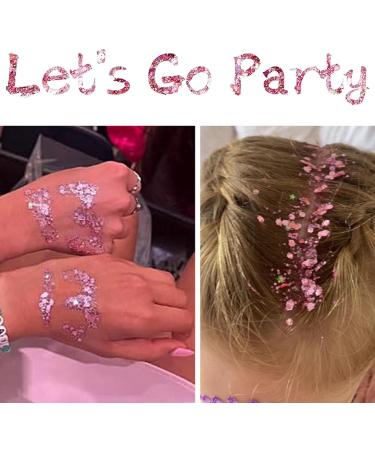 Buy Go Ho Pink Body Glitter Gel & Baby Pink Heart Earrings Sparkle Holographic Glitter for Concerts & Makeup - Buy Online on GoSupps.com