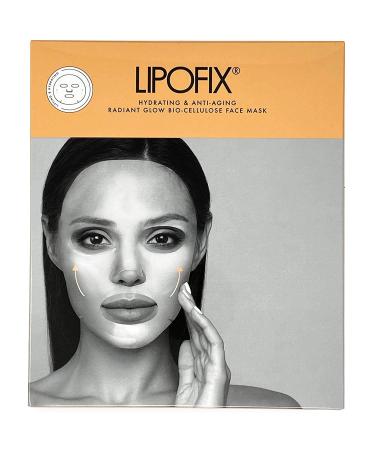 LIPOFIX Anti Aging Lifting Hydrating Facial Bio Cellulose Face Mask Sheet For Fine Line Reducing And Skin Radiance. Made in Korea 5 Masks