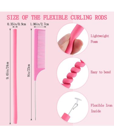 60PCS 9.45 Flexible Curling Rods Hair Rollers Set with Steel Pintail Comb - No Heat Hair Curlers for Short and Long Hair - Buy Online on GoSupps.com