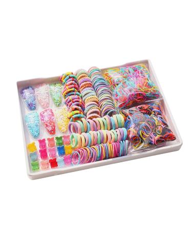 Generic Girls Hair Accessories Elastic Hair Bands Ponytail Holders Colorful Hair Clips Hair Ties Set For Girls Multicolor Elastic Scrunchies Hair Ties Hairband Sets For Girls Teens Birthday Gift